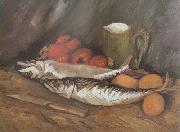 Vincent Van Gogh Still life with mackerels,Lemons and Tomatoes (nn04) China oil painting reproduction